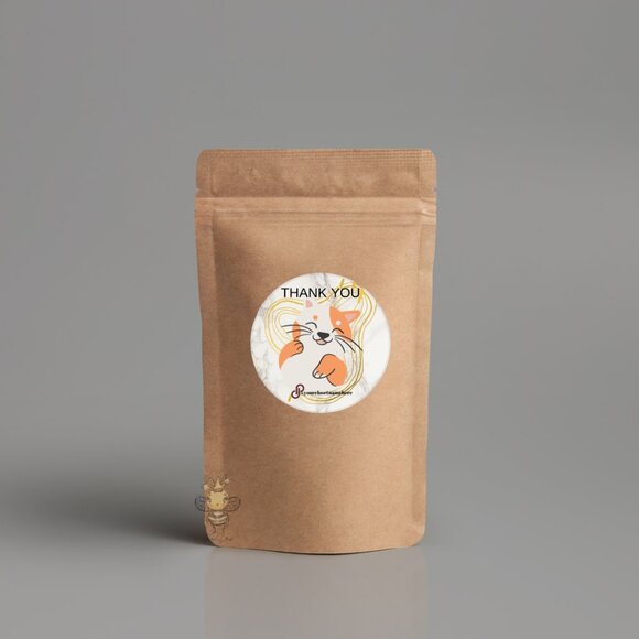 Cute Watercolor Print Cat Thank You Round Stickers - Picture 6 of 6